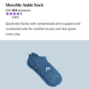 Brand new MeUndies MoveMe ankle socks in small.